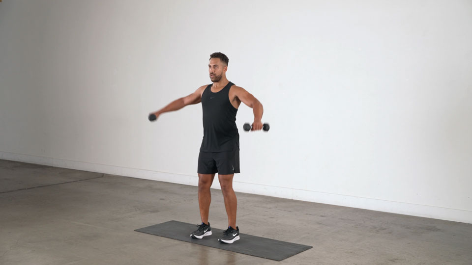 Elevaciones Laterales Inclinadas con Mancuernas